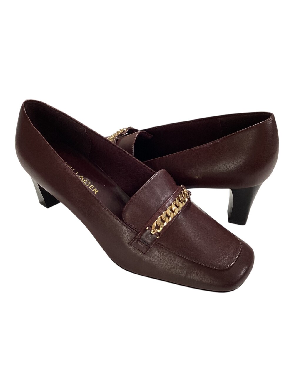 LIZ CLAIBORNE VILLAGER Women's GLOBE Pumps Heels Leather Burgundy Sz 7W EUC Rare